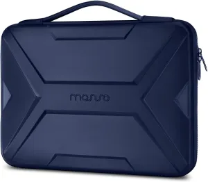 MOSISO 13-14 inch Laptop Hard Case, 13.3 inch Waterproof Shockproof Computer Bag Compatible with MacBook HP Dell,Artistic Geometric EVA Carrying Sleeve Laptop Case Hard Shell with Handle, Navy Blue