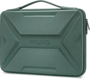 MOSISO 13-14 inch Laptop Hard Case, 13.3 inch Waterproof Shockproof Computer Bag Compatible with MacBook HP Dell,Artistic Geometric EVA Carrying Sleeve Laptop Case Hard Shell with Handle,Antique Green