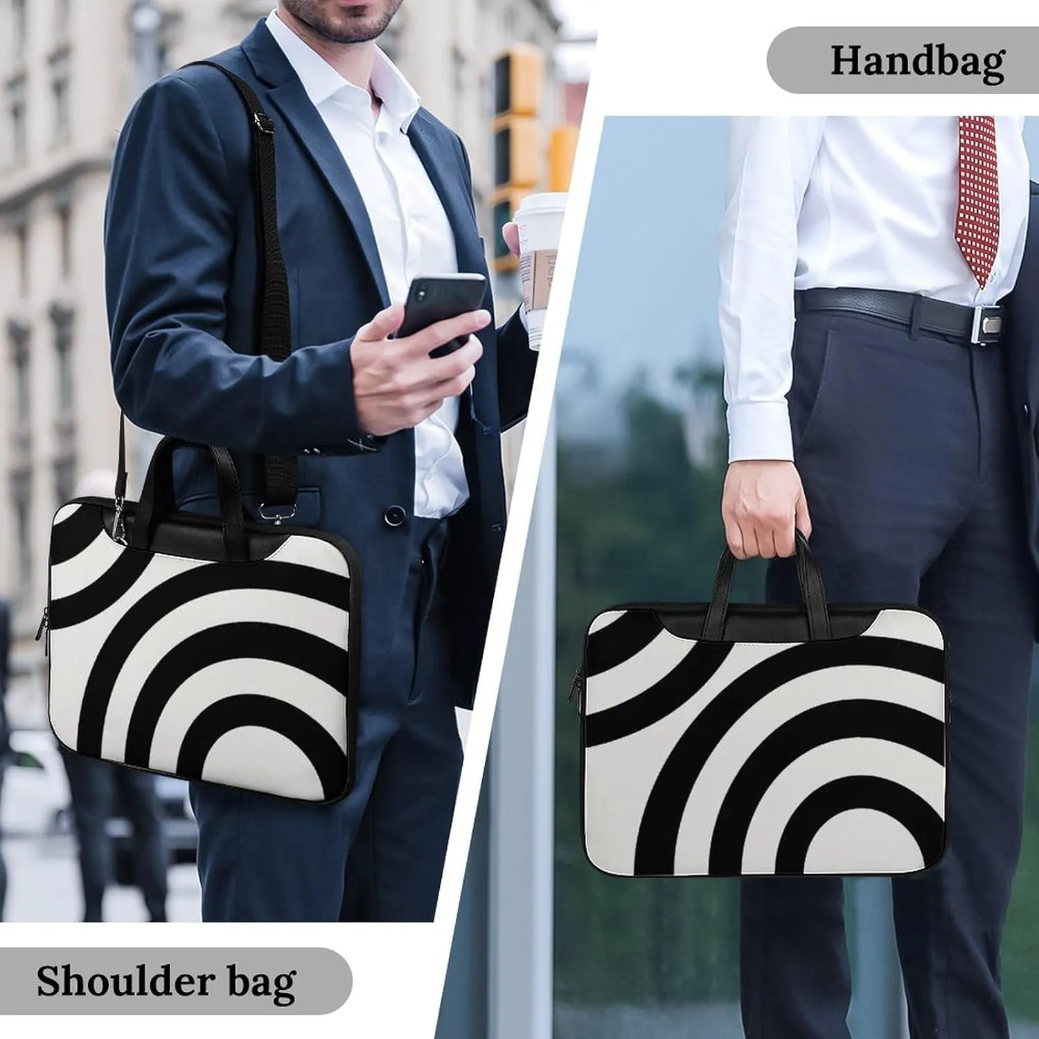 Mud Print Style Portable Leather Laptop Bag