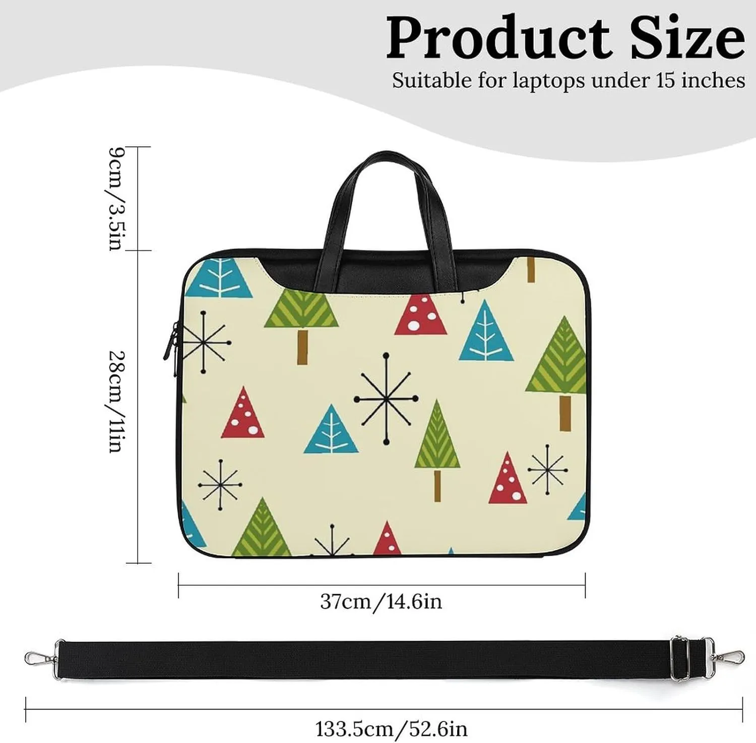Mud Print Style Portable Leather Laptop Bag