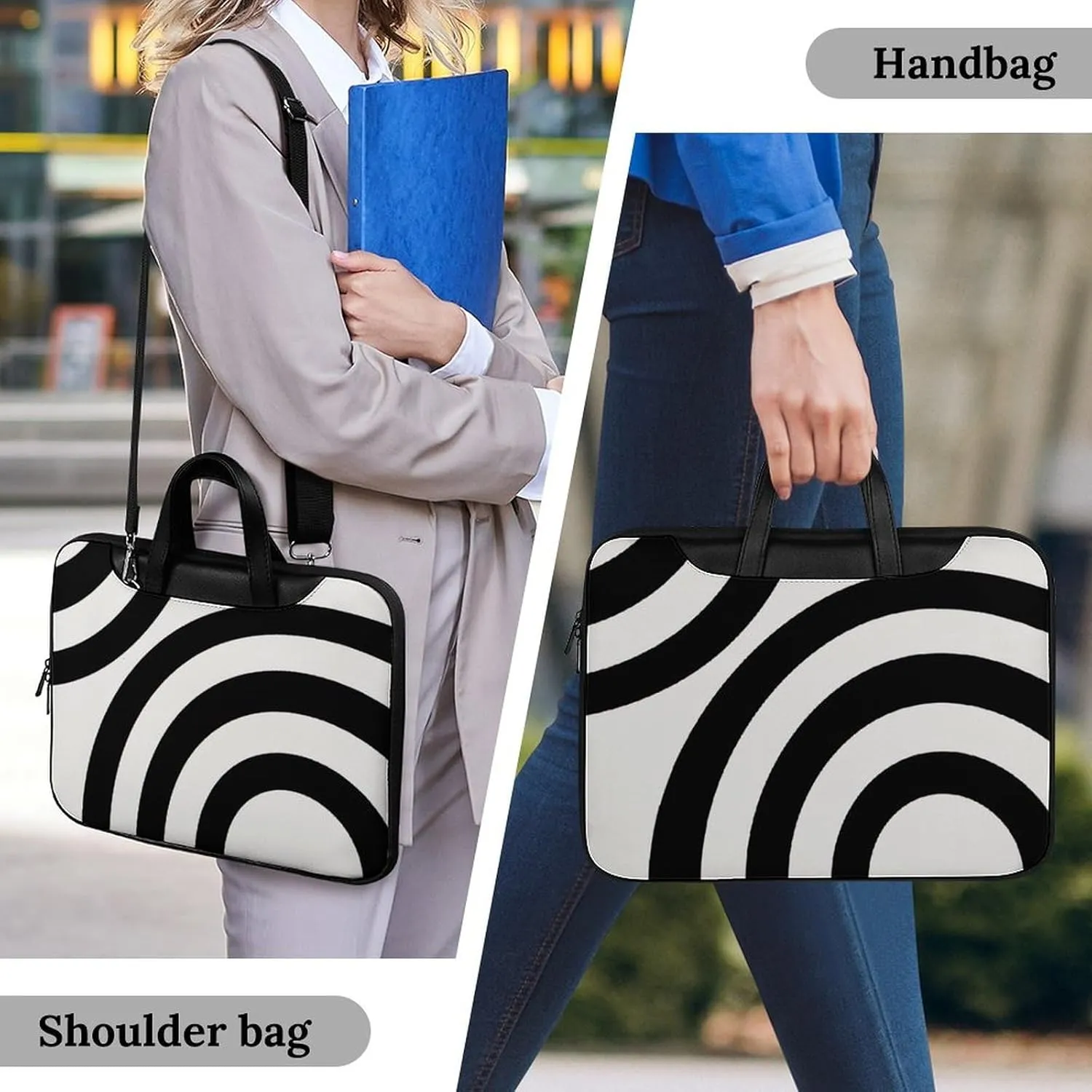 Mud Print Style Portable Leather Laptop Bag