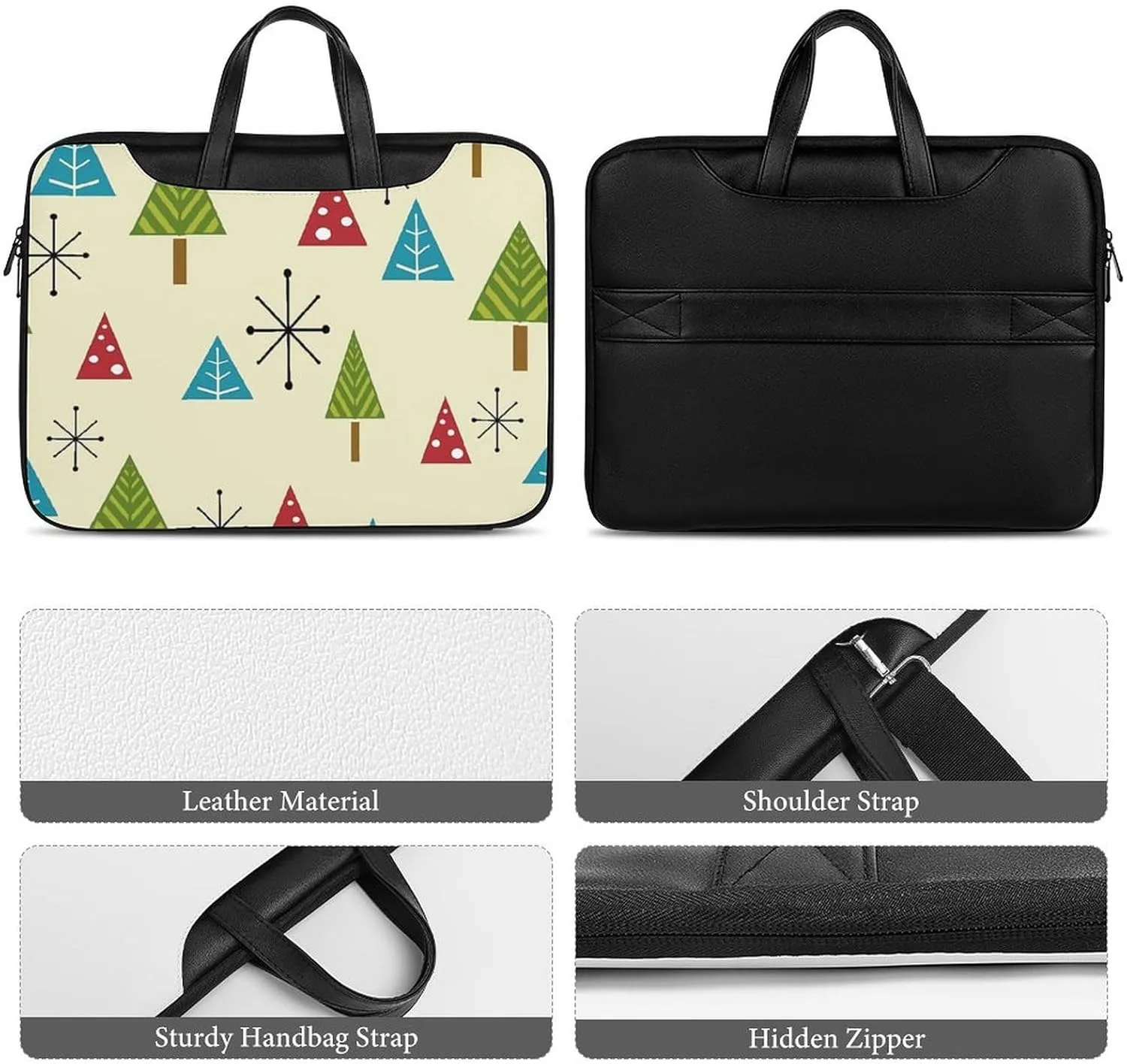 Mud Print Style Portable Leather Laptop Bag