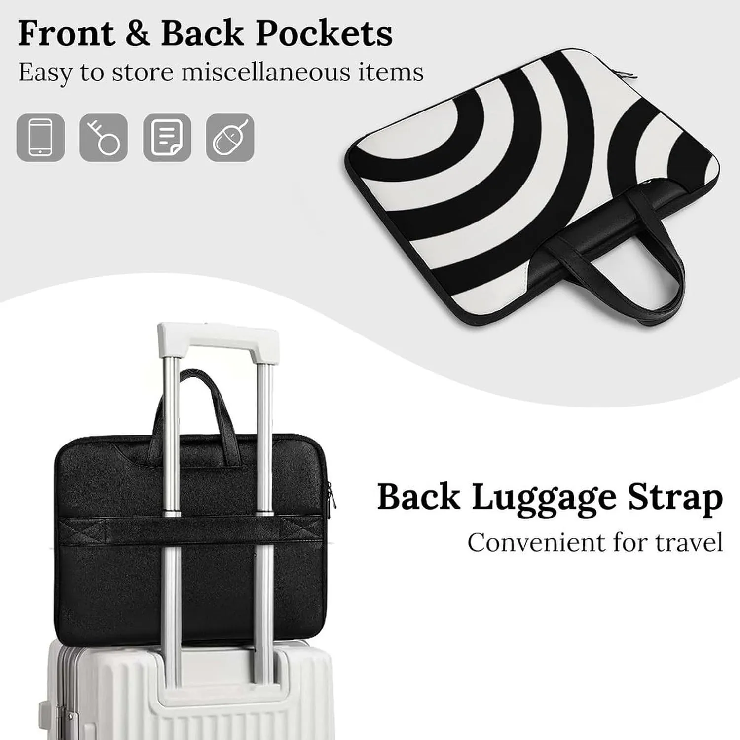 Mud Print Style Portable Leather Laptop Bag