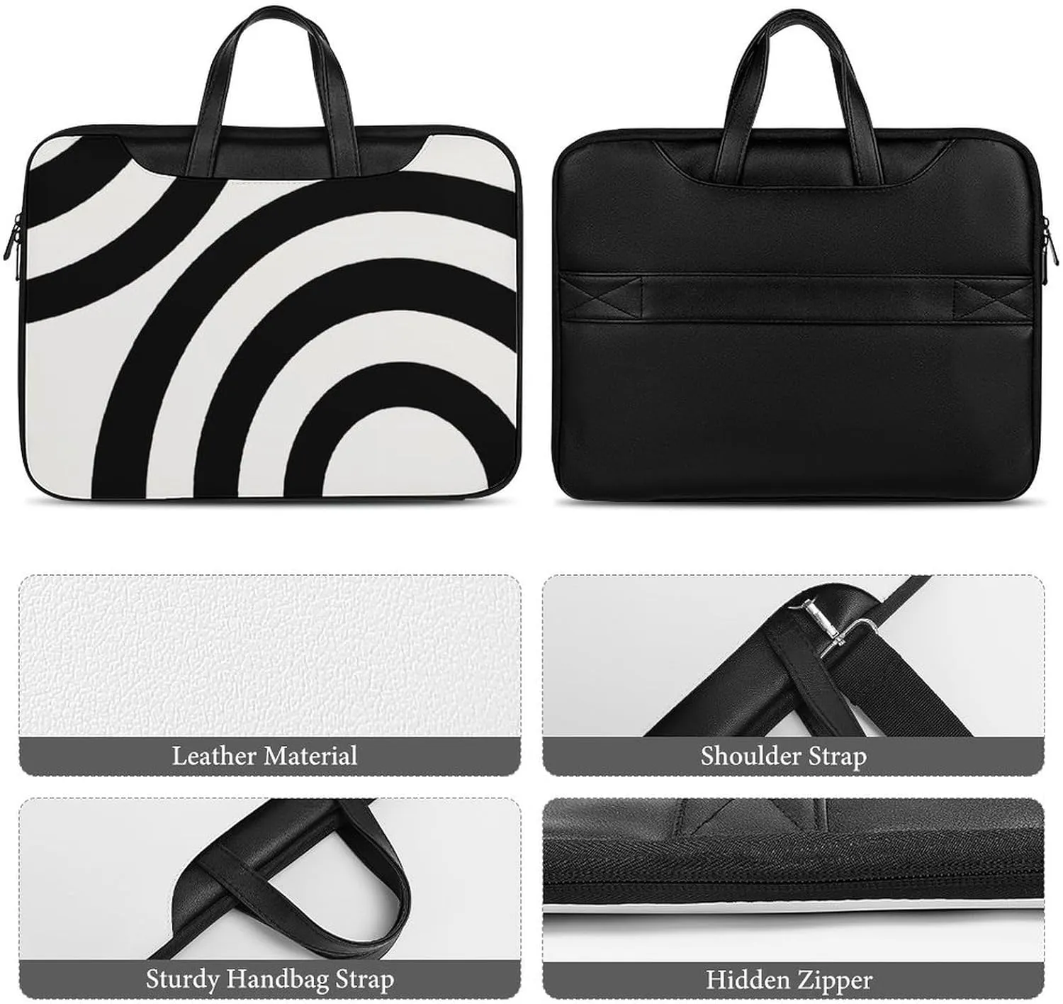 Mud Print Style Portable Leather Laptop Bag
