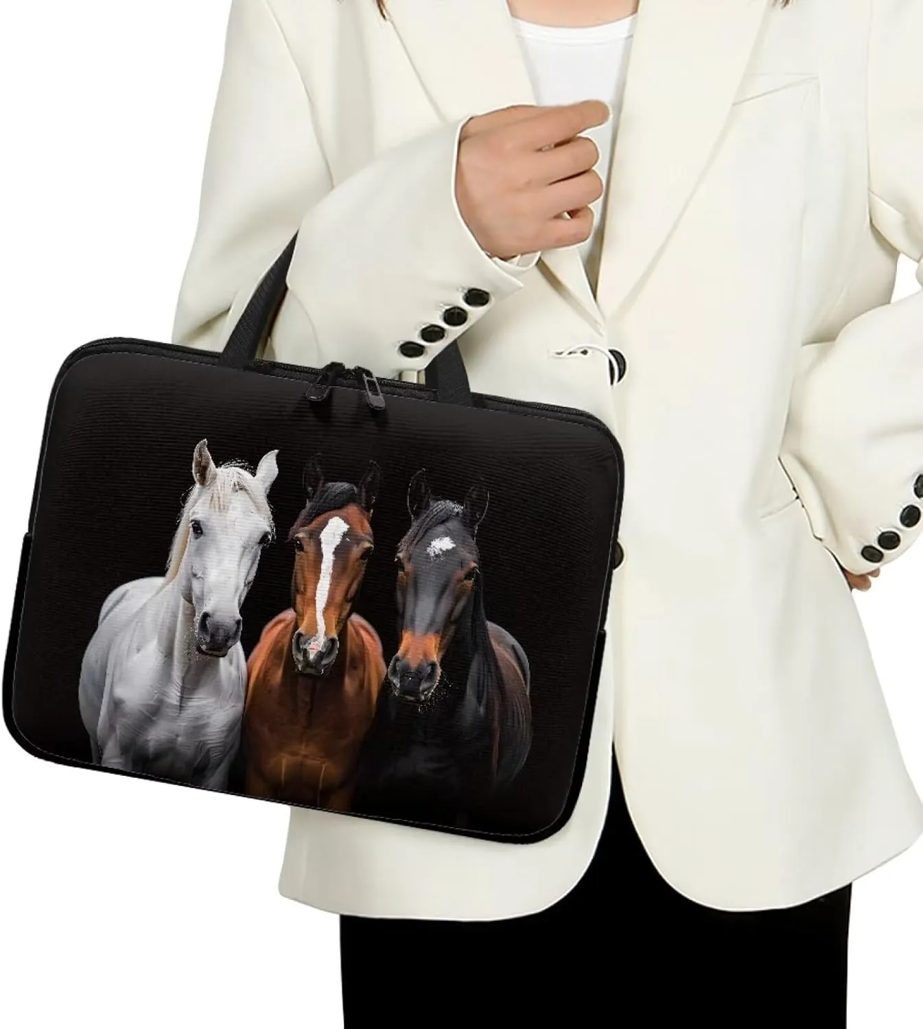Mumeson Horses Laptop Bag Briefcase Handbag for Womens Compatible with MacBook MacBook Pro Laptop Sleeve Bag for Womens Teen Laptop Computer Pocket Case Briefcase