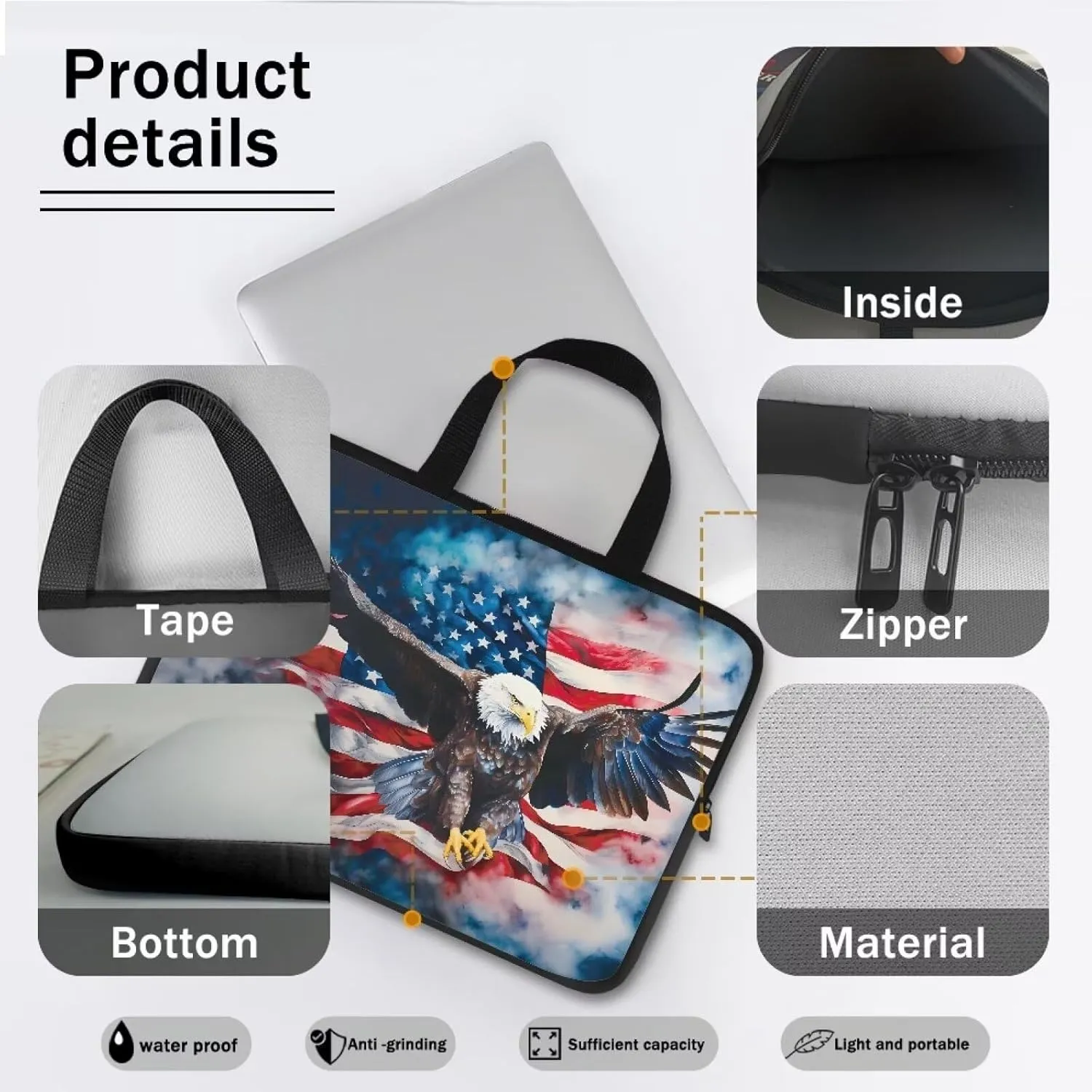 Mumeson Laptop Cover Bag,Durable Laptop Computer Carrying Bag Handbag Tablet Briefcase Handbag Slim Laptop Case Tote Bag
