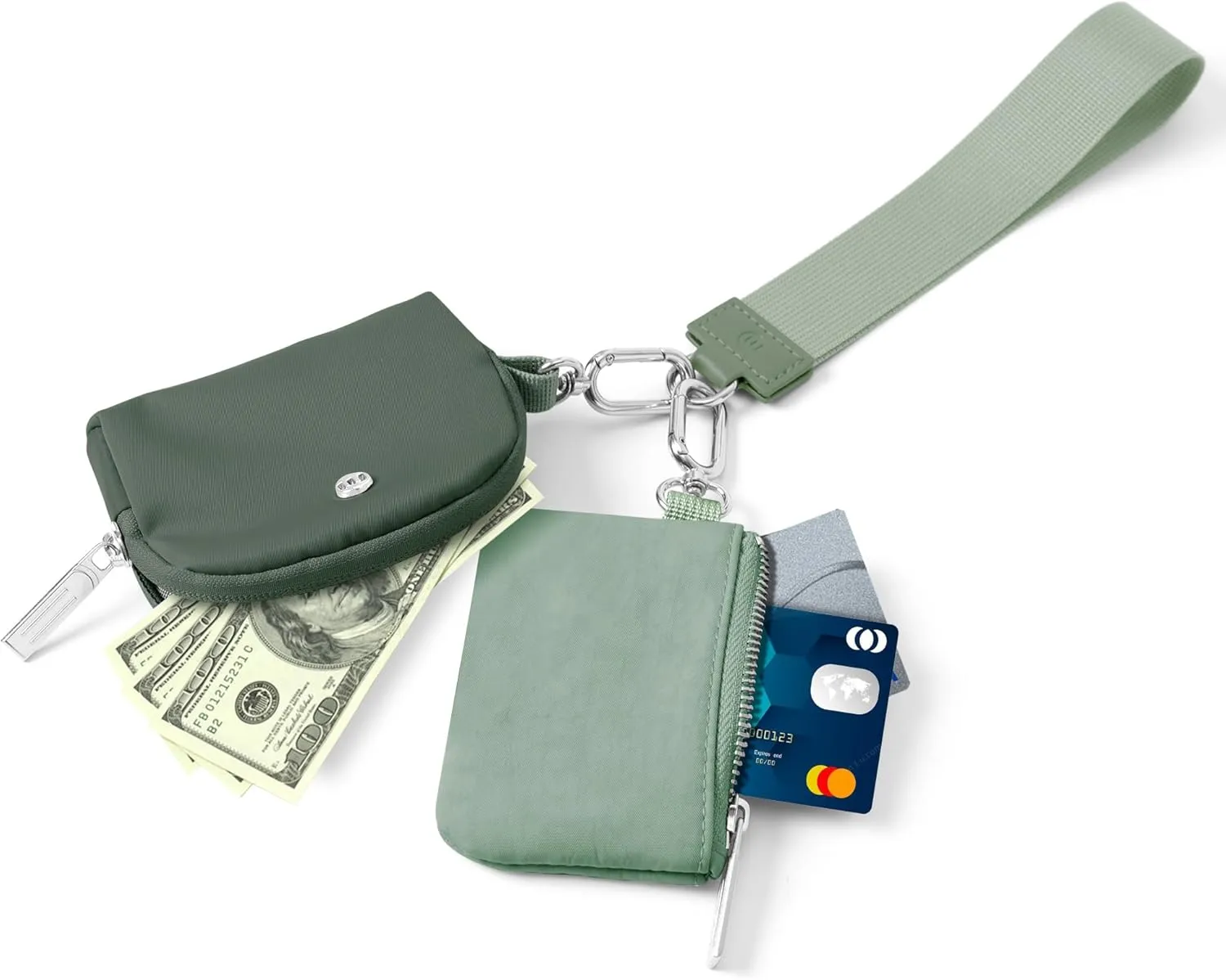 Mum's memory Mini Zip Around Wristlet Wallet for Women Dual Pouch Wristlet Portable keychain wallet Coin Purse Mini Women Coin Pocket