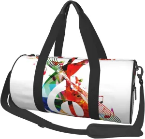 Musical Notes Rhythm Foldable Travel Duffel Bag Large Size Sports Gym Bag Multifunctional Weekender Overnigh Bag