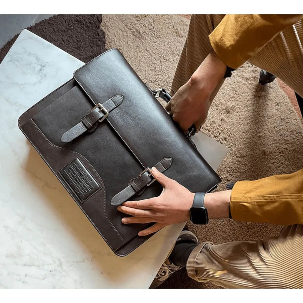 Nappa Dori Dark Brown Norman Laptop Bag
