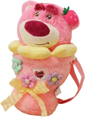 New 2026 Cartoon Flower Fairy Strawberry Bear Doll Bouquet Cone Crossbody Bag Anime Cute Gift For Birthday Year Gifts Jewelry Findings Fashion Trendy Accessories Creative