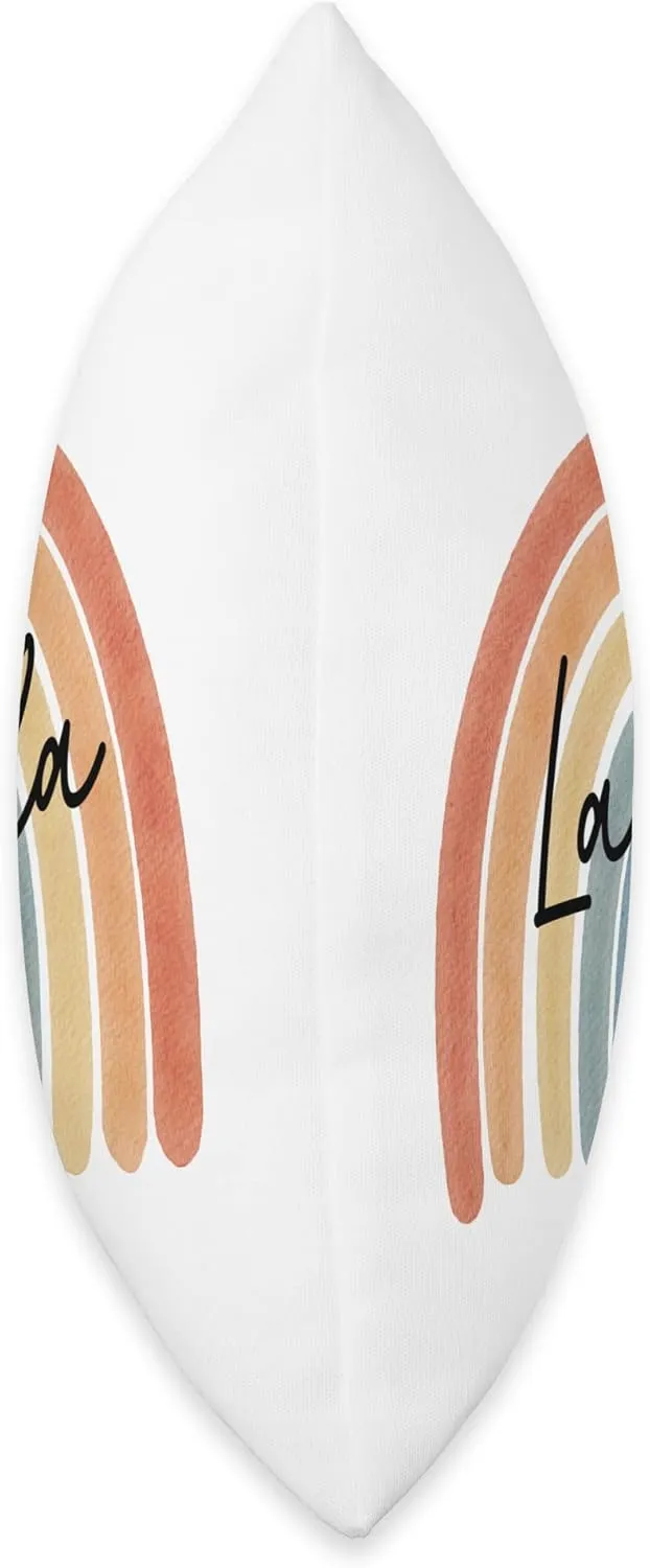 New Born Baby Layla Personalized Gift Rainbow Nursery Throw Pillow