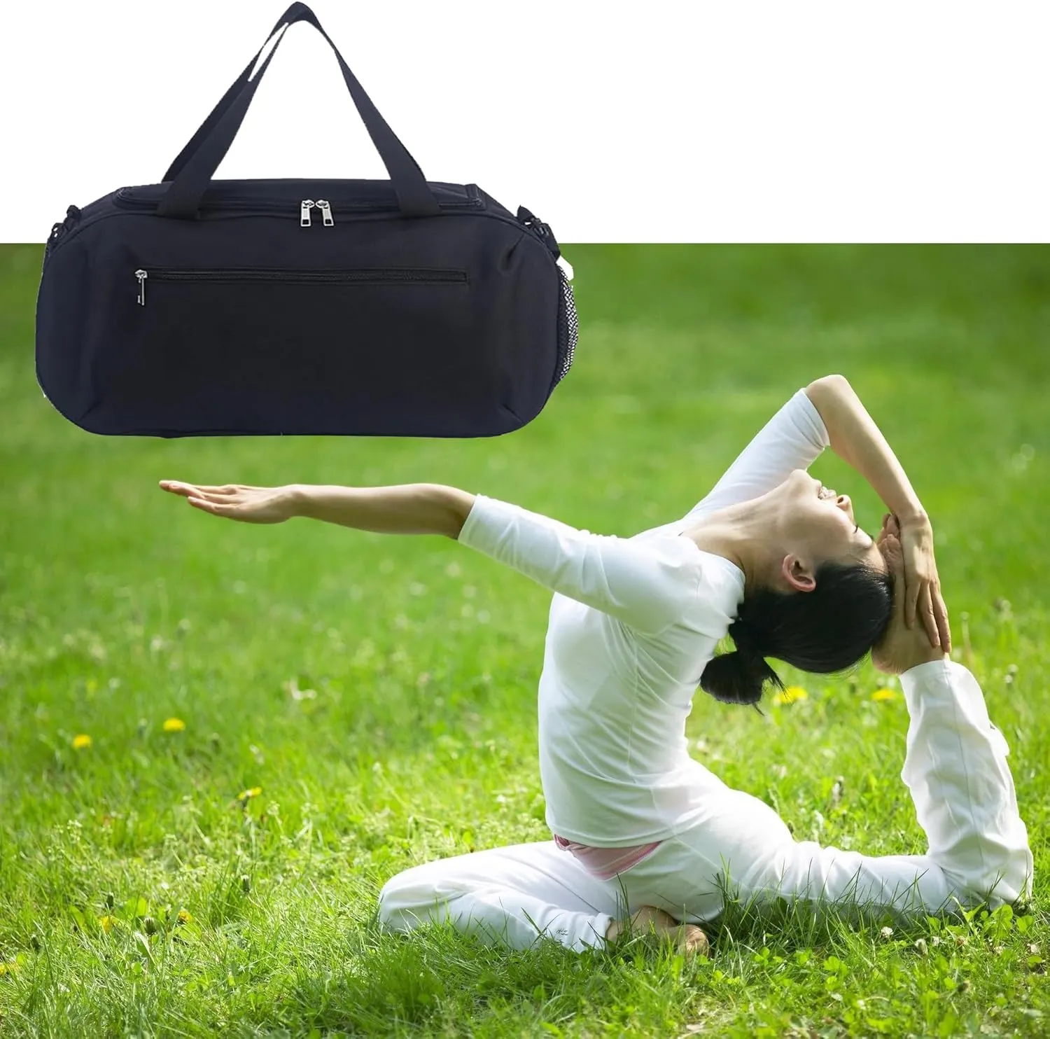 New Travel Duffel Bag, 20L Sports Tote Gym bags mens Overnight Bag,Wet Dry Separation Fitness Bag HandHeld One Shoulder Bag, for Yoga Exercise black
