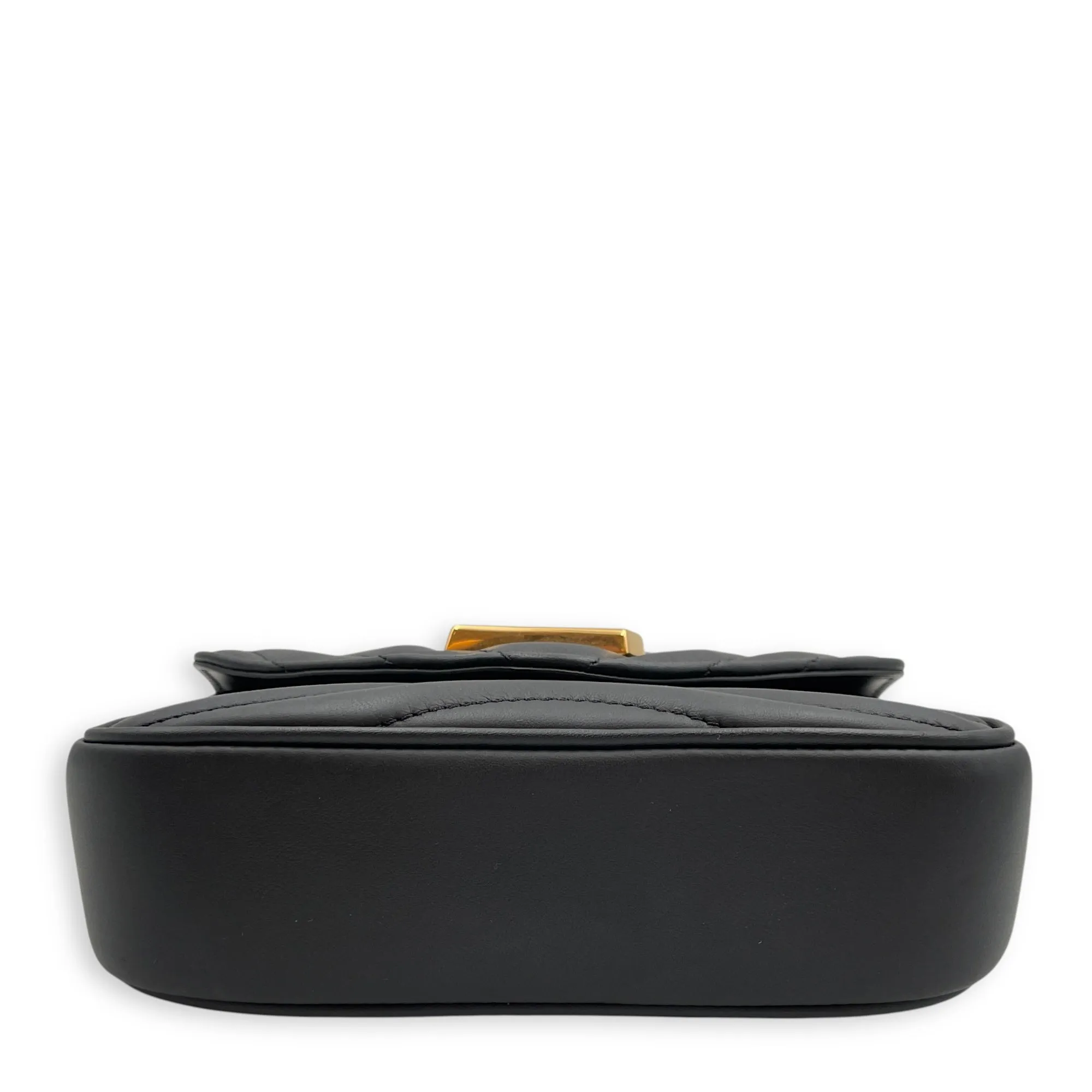 New Wave Multi Pochette Black Crossbody Bag in Calfskin, Gold hardware