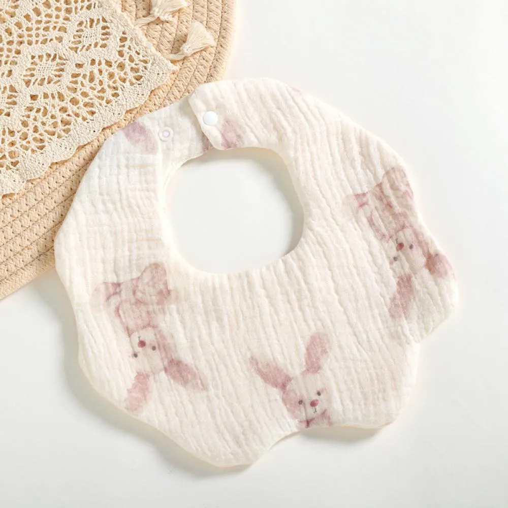 Newborn Baby Bibs 6 layers cotton yarn petal bib Rainbow Leopard Heart Animal Printed Wholesale