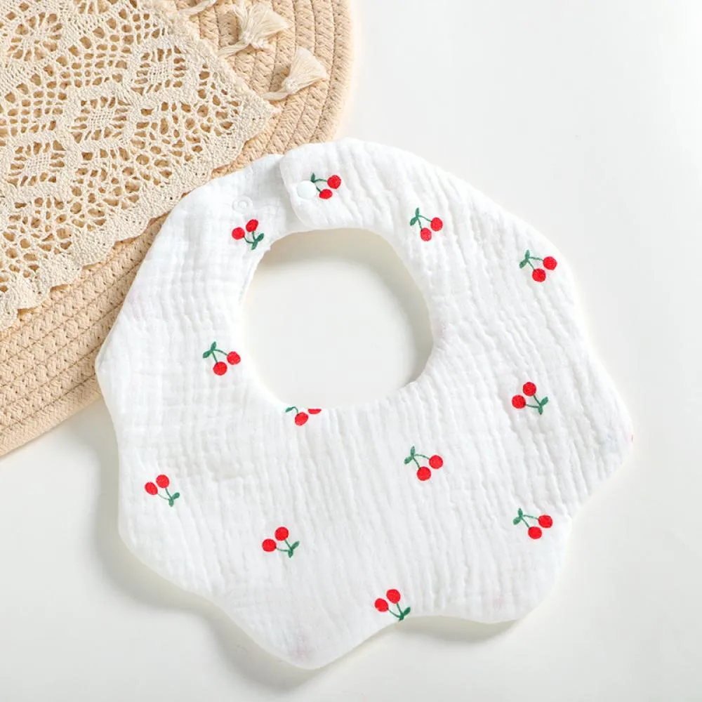 Newborn Baby Bibs 6 layers cotton yarn petal bib Rainbow Leopard Heart Animal Printed Wholesale