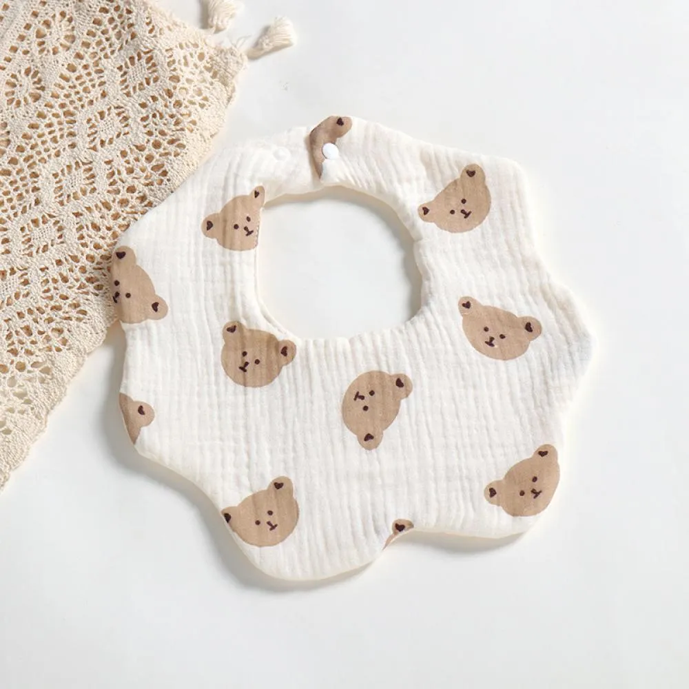 Newborn Baby Bibs 6 layers cotton yarn petal bib Rainbow Leopard Heart Animal Printed Wholesale