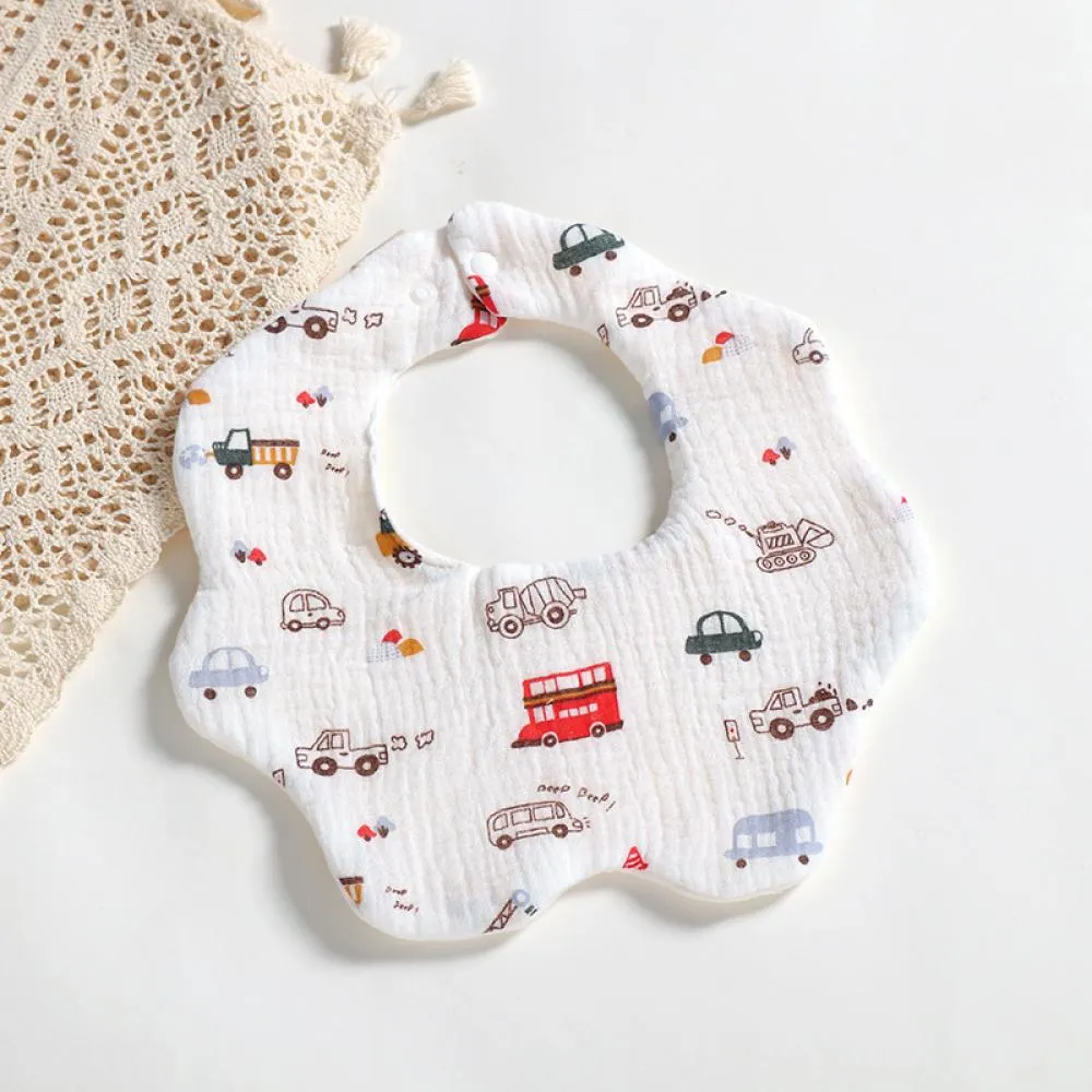 Newborn Baby Bibs 6 layers cotton yarn petal bib Rainbow Leopard Heart Animal Printed Wholesale