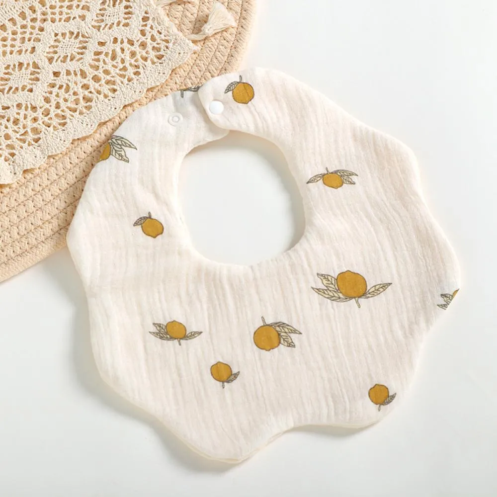 Newborn Baby Bibs 6 layers cotton yarn petal bib Rainbow Leopard Heart Animal Printed Wholesale