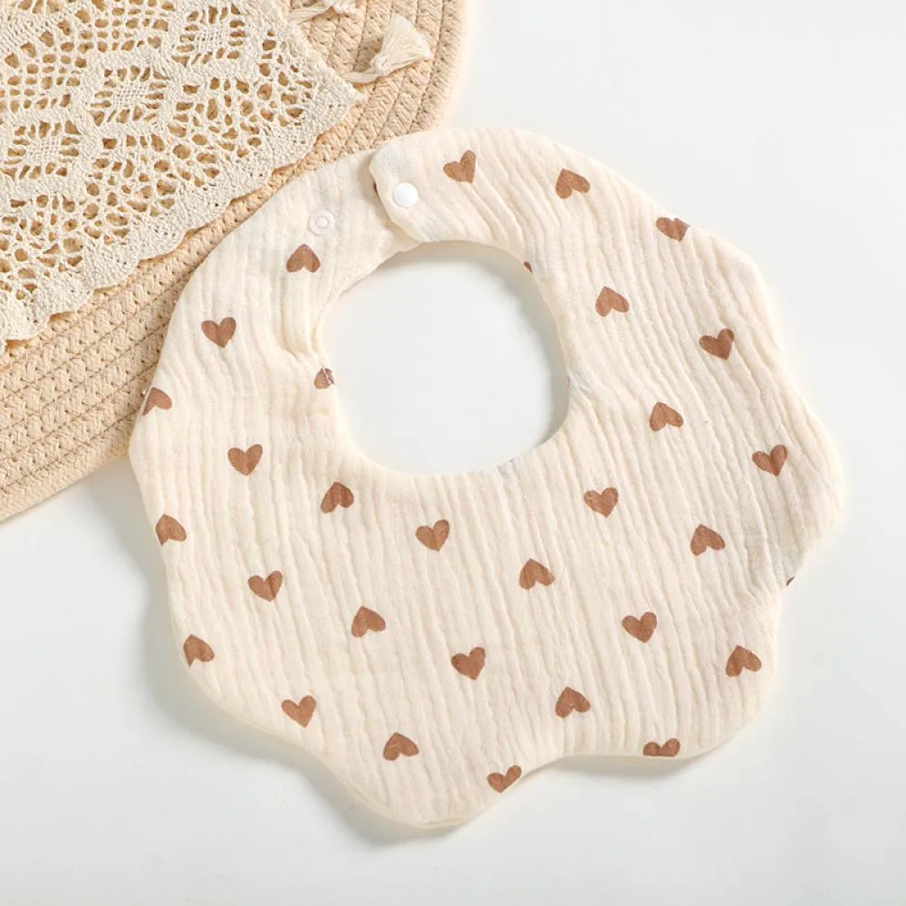 Newborn Baby Bibs 6 layers cotton yarn petal bib Rainbow Leopard Heart Animal Printed Wholesale