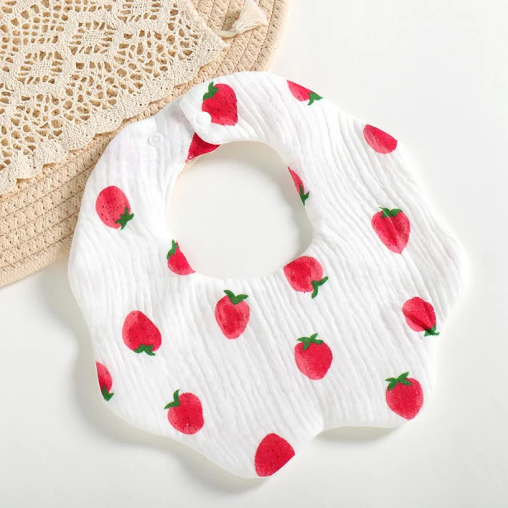 Newborn Baby Bibs 6 layers cotton yarn petal bib Rainbow Leopard Heart Animal Printed Wholesale