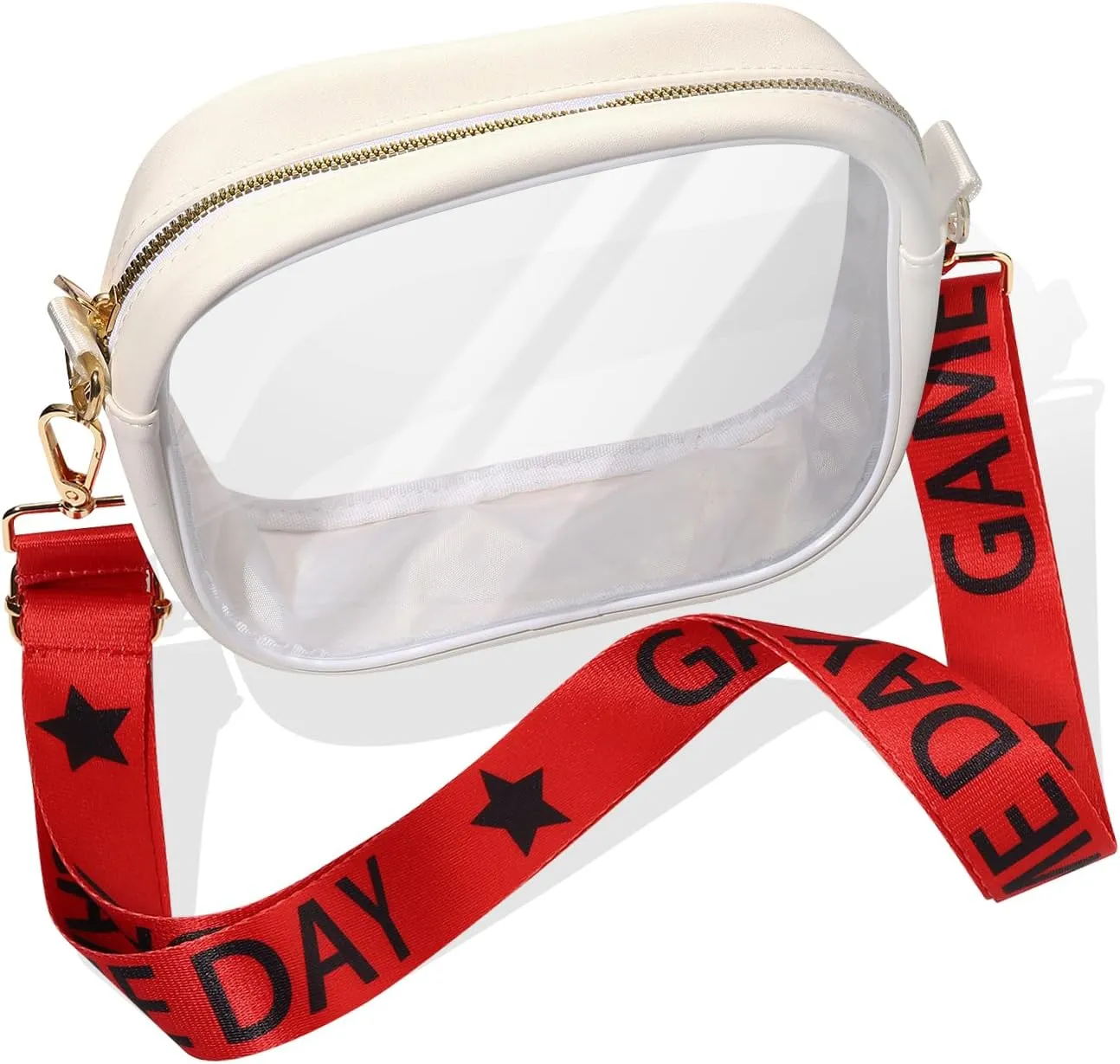 NLCAC Clear Bag for Stadium Events Game Day Clear Stadium Bag Adjustable Straps Crossbody Shoulder Bag for Sports Concerts