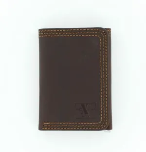 Nocona Unisex-Adult N6310802 Triple Stitch Basic Trifold Wallet Brown