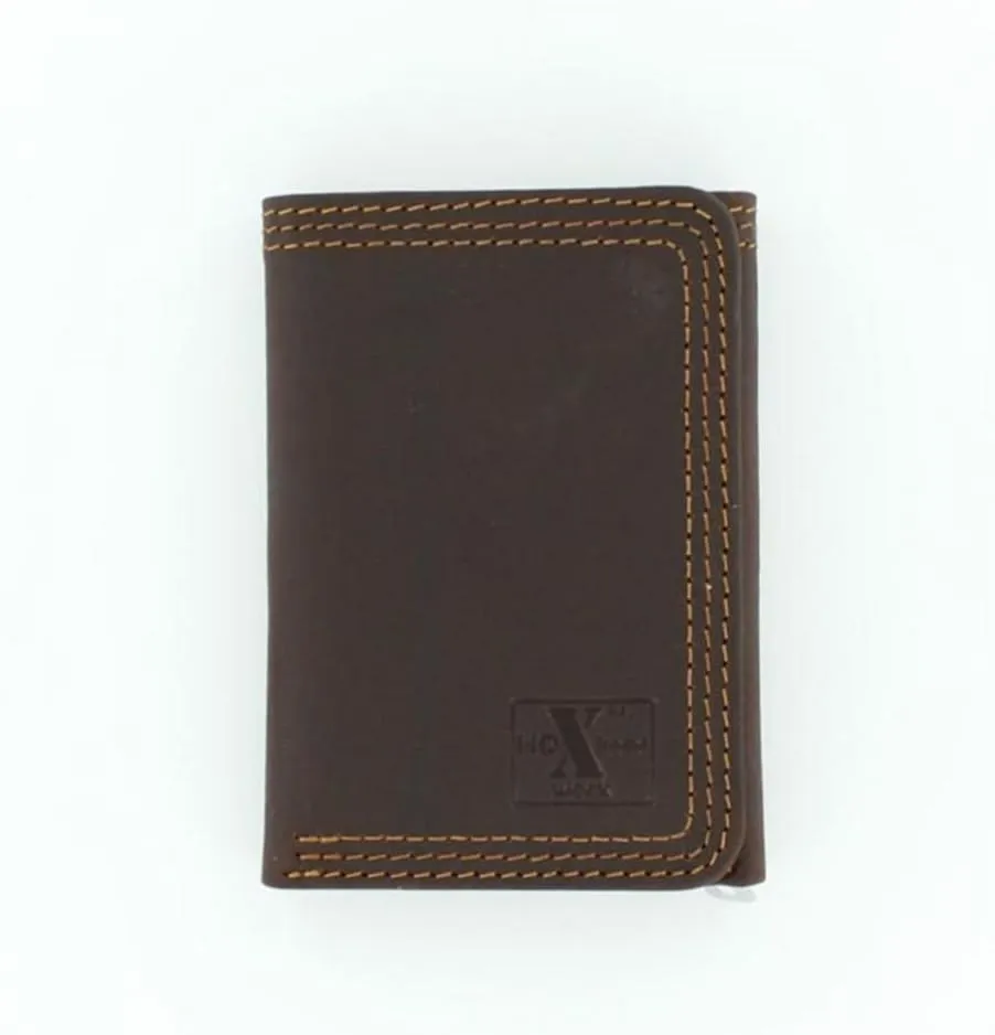 Nocona Unisex-Adult N6310802 Triple Stitch Basic Trifold Wallet Brown