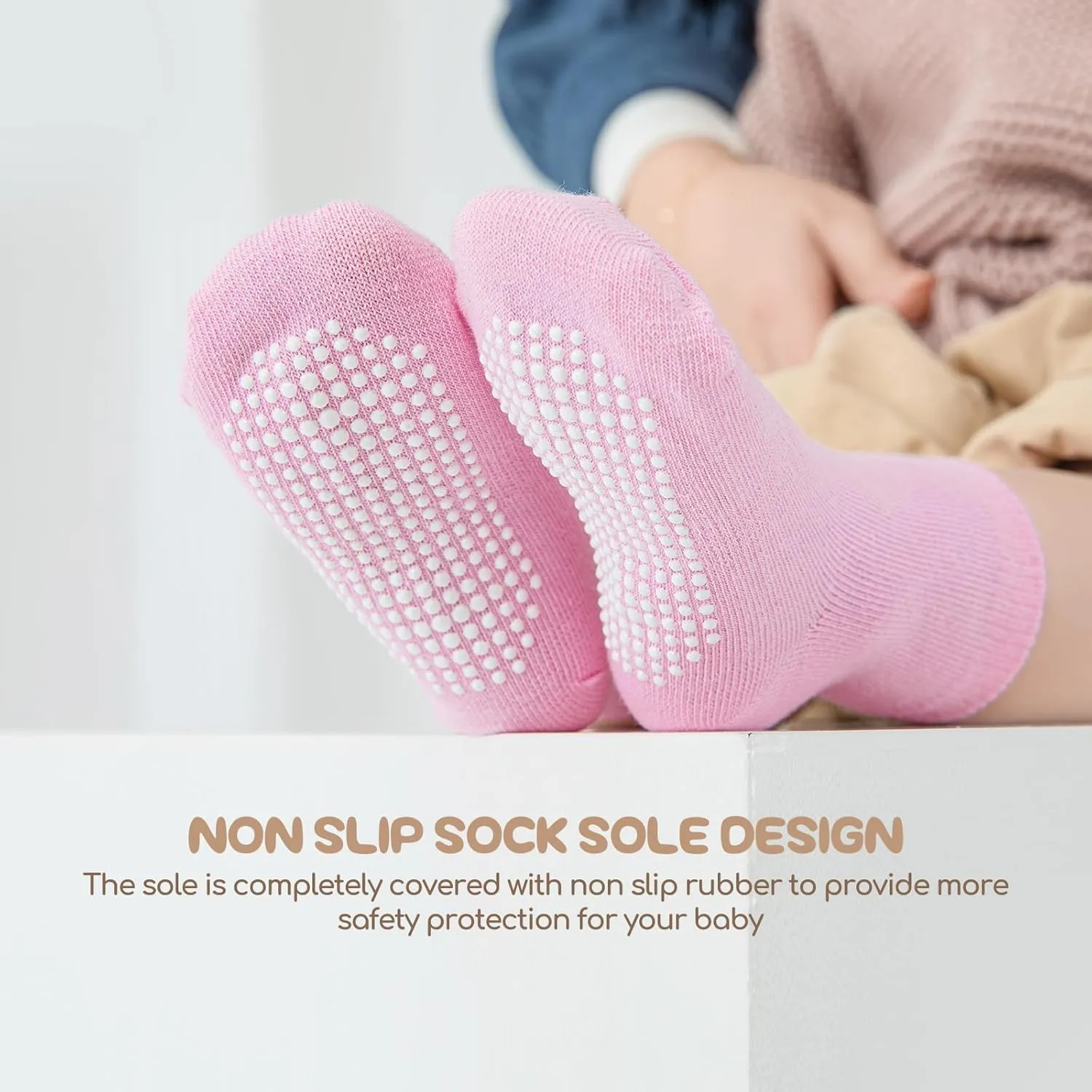 Non Slip Grip Ankle Baby Socks 12 Pack for Toddler Boys and Girls Kids Infant Baby Cute Cotton Socks