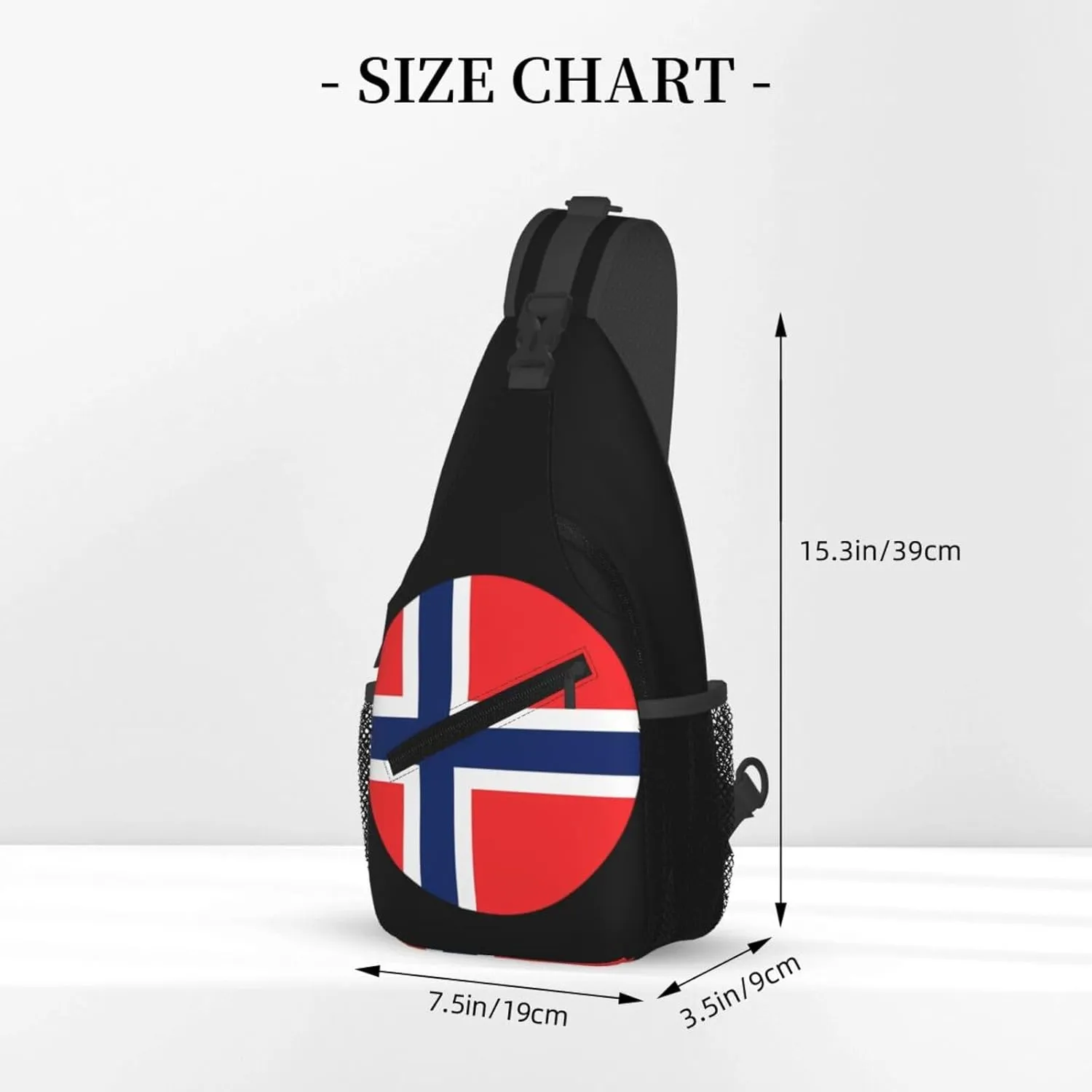 Norway Norwegian Flag Round Crossbody Bags Sling Backpack Cross Chest Bag Sports Shoulder Bag Gym Fanny Pack Adjustable Cycling Daypack Diagonally Rucksack for Running