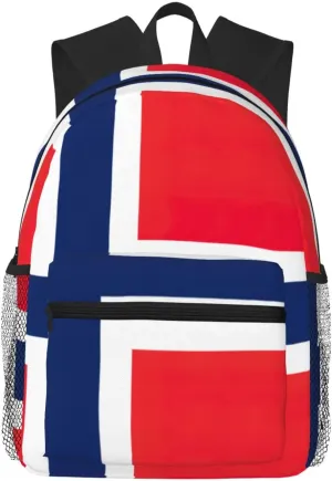 Norwegian Flag Men Women Office Laptop Backpack,Work Bag 15.7 Inch Business Travel Bags Large Capacity