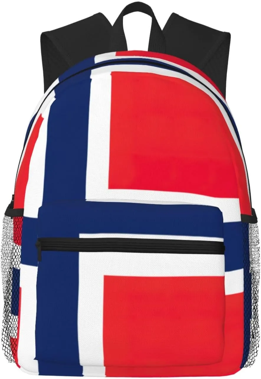 Norwegian Flag Men Women Office Laptop Backpack,Work Bag 15.7 Inch Business Travel Bags Large Capacity
