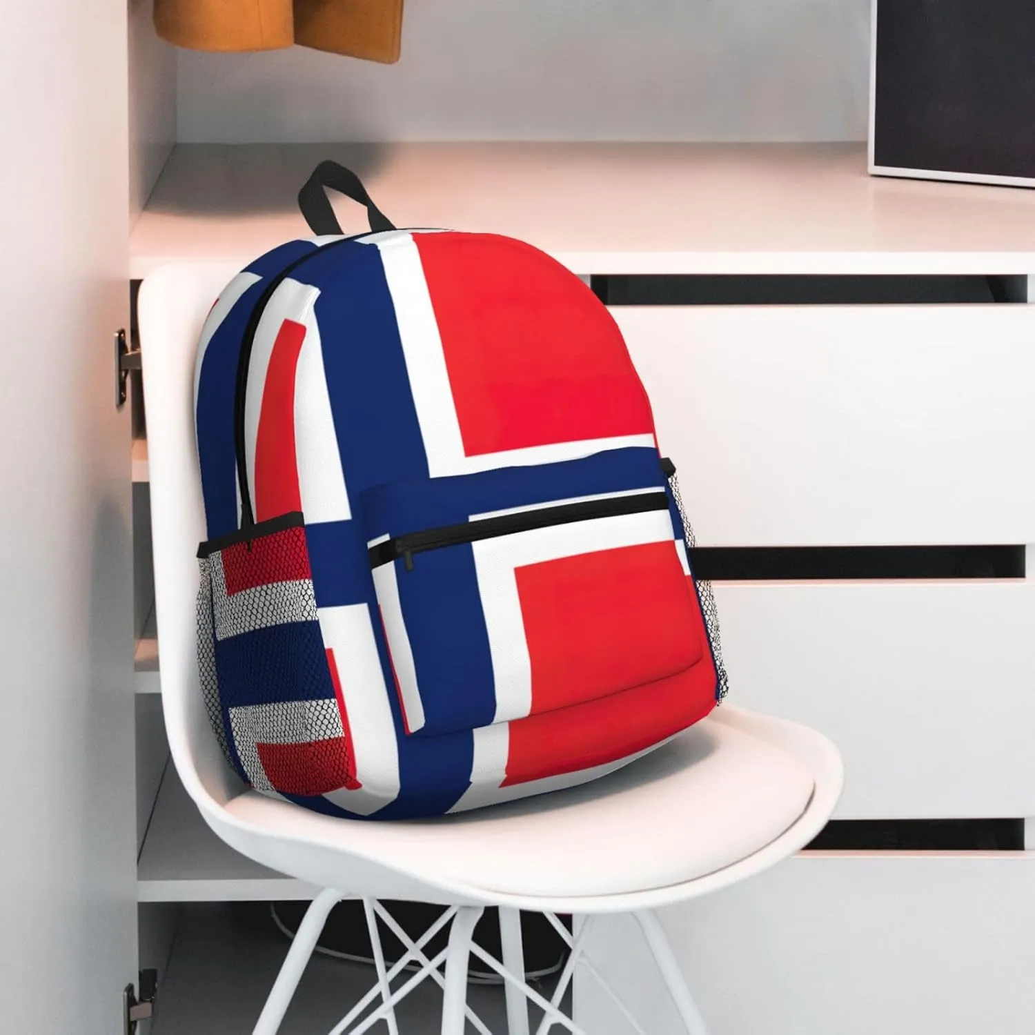 Norwegian Flag Men Women Office Laptop Backpack,Work Bag 15.7 Inch Business Travel Bags Large Capacity