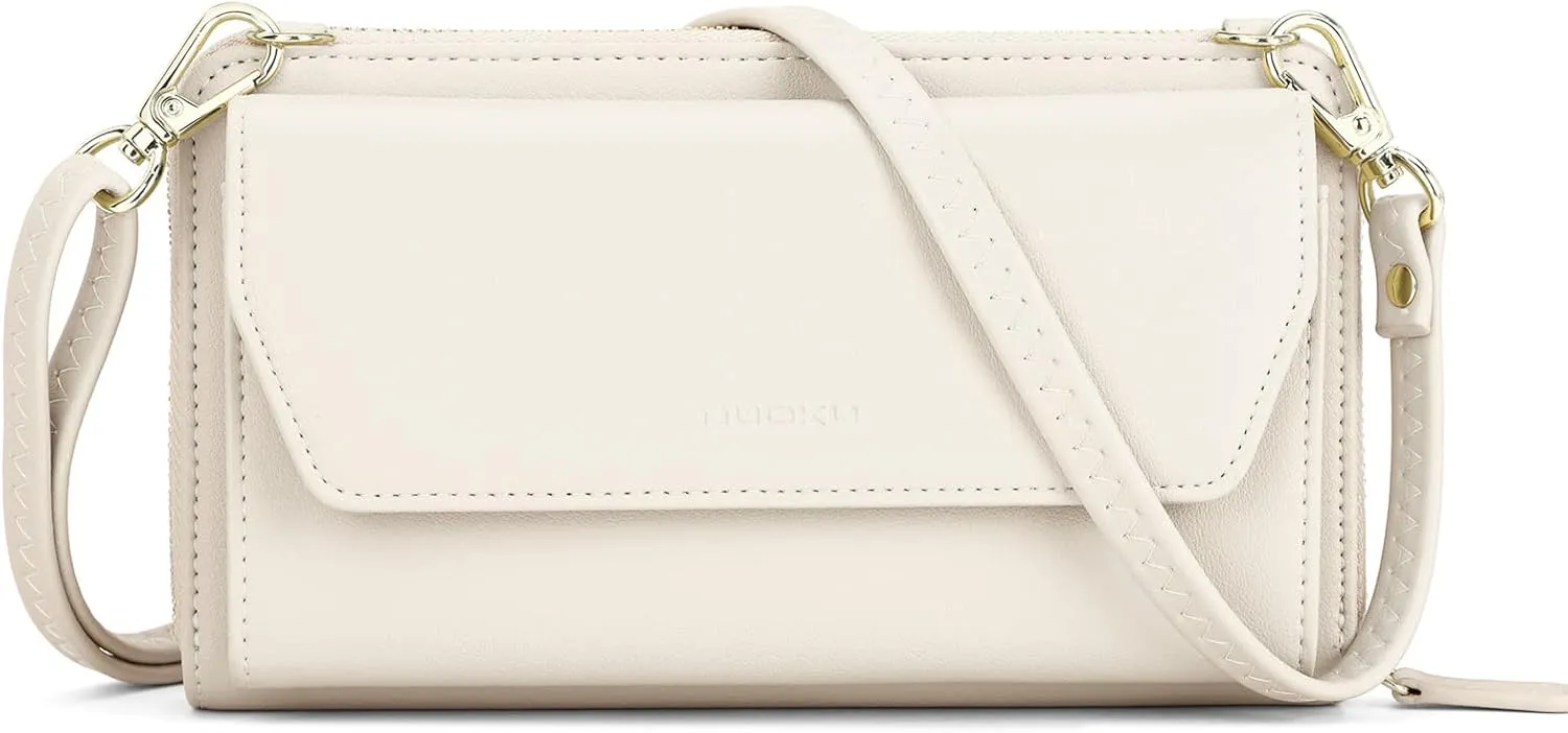 nuoku Wallets for Women Credit Card Slots with RFID Blocking Large Capacity Wristlet