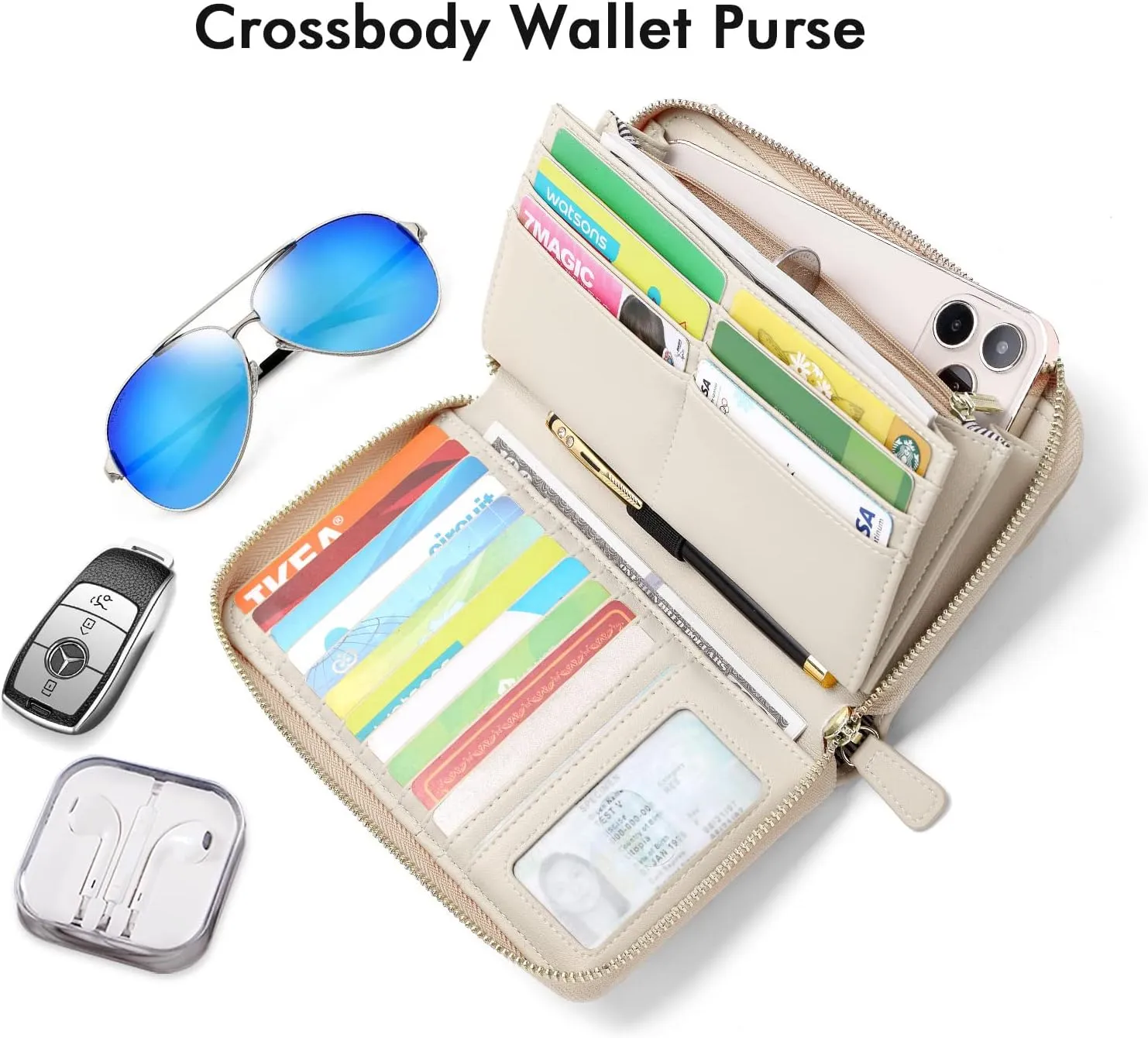 nuoku Wallets for Women Credit Card Slots with RFID Blocking Large Capacity Wristlet