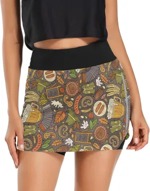 Ocean Sharks Women's Active Performance Skort Lightweight Skirt for Running Tennis Golf Workout Sports