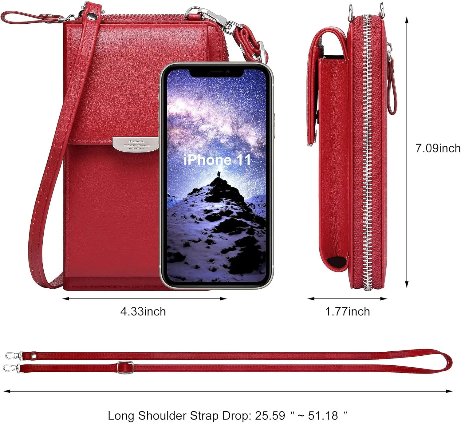 OIDERY Small Crossbody Phone Bags Cellphone Wallet Purse for Women with Credit Card Slots