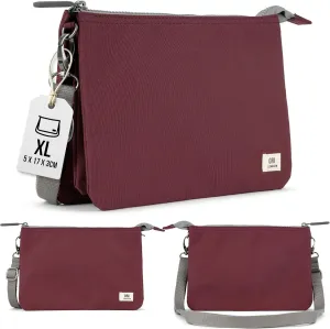 ORI LONDON Crossbody Bag - XL Slim, Chunky Zip, Removable & Adjustable Strap, & 3 Compartments - Carnaby