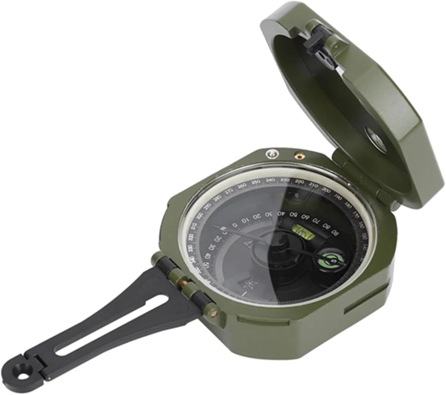 Outdoor Compass, Magnetic Declination Adjuster Compass Zinc Alloy Shockproof Crush Professional for Geological Surveys