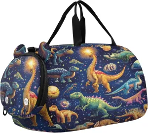 Outer Space Galaxy Universe Sports Duffle Bag for Teens Girls Boys, Gym Bag with Shoe Compartment, Kids Travel Overnight Weekender Shoulder Bag