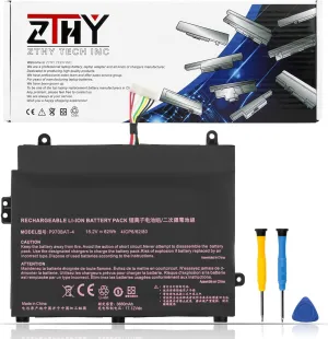 P970BAT-4 Laptop Battery Replacement for Schenker Key 16 17 Clevo P960 P960EN-K Medion Erazer X17801 Sager NP2950 NP2952 NP8955 NP8973 NP8978 Mifcom SG6/SG7 i7 RTX 2060 2070 P960RD P970RD 15.2V 62Wh