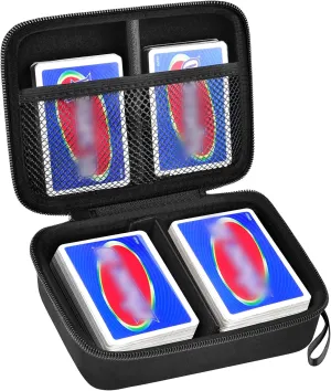 PAIYULE Hard Case Compatible with Phase 10 Card Game/for Skip Bo/for TACO/for Unstable. Fits up to 360 Cards. Includes 2 Removable Divider (Black)- Case Only