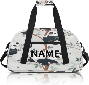 Panda Mini Gym Bag 18 inch for Women Men Waterproof Custom Cute Cartoon Panda Travel Duffel Bag Carry On Overnight Tote Nurse Bag for Work Fitness Hiking
