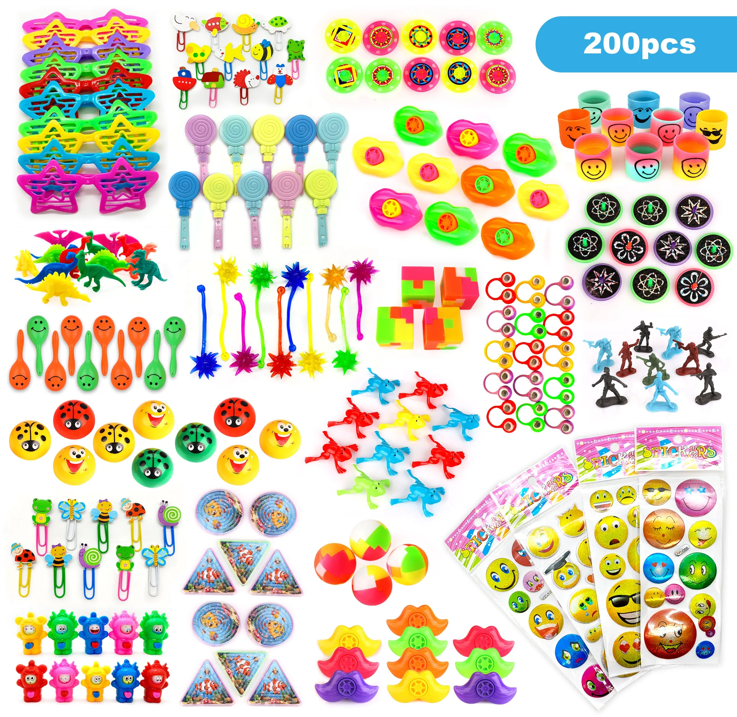 Party Favors Kids Pinata Filler- 200 PCS Carnival Prizes Toys Bulk Assortment - Boys Girls Birthday Easter Egg Filler - Treasure Box Chest Classroom