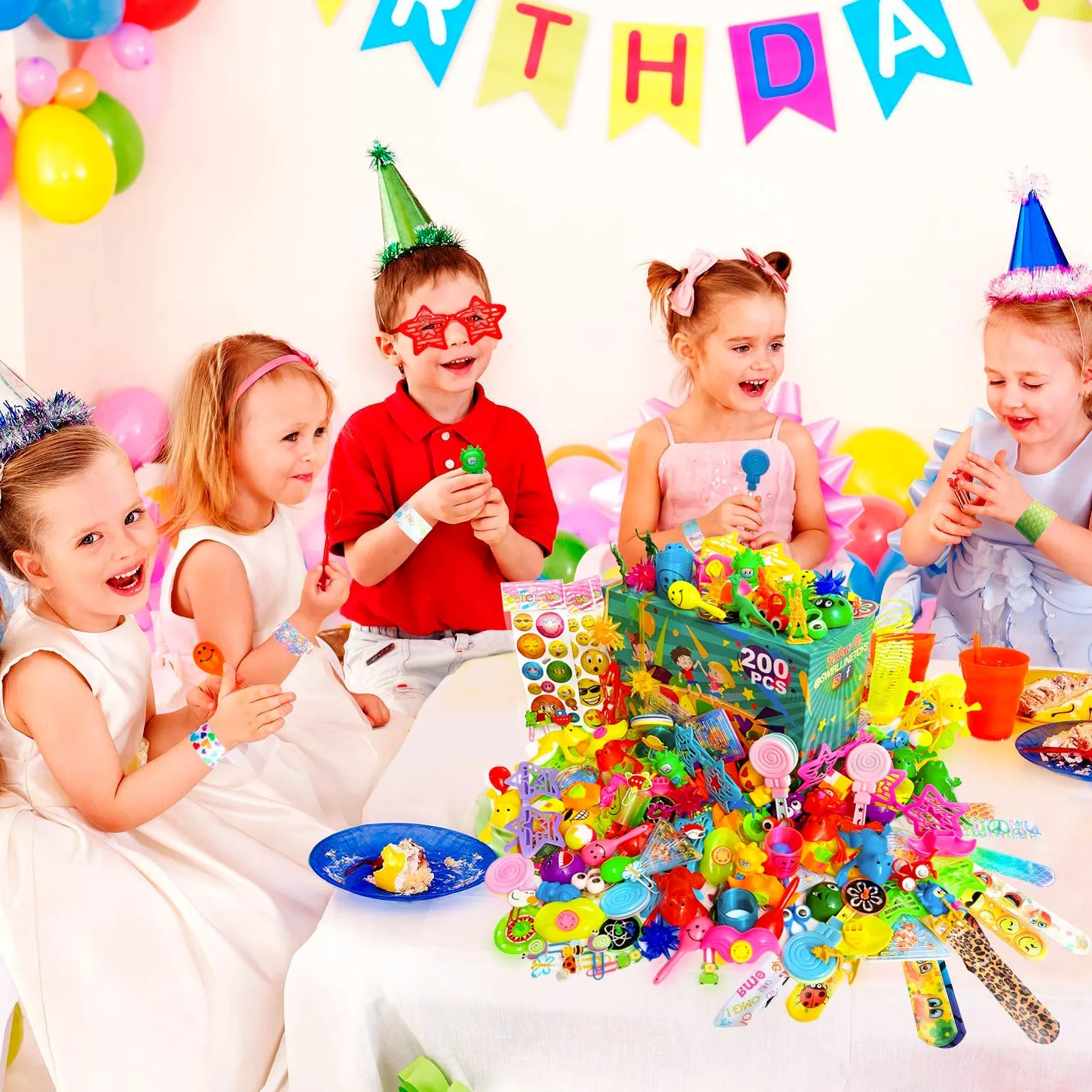 Party Favors Kids Pinata Filler- 200 PCS Carnival Prizes Toys Bulk Assortment - Boys Girls Birthday Easter Egg Filler - Treasure Box Chest Classroom