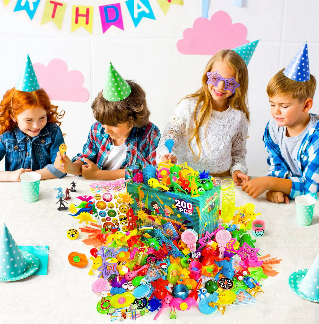 Party Favors Kids Pinata Filler- 200 PCS Carnival Prizes Toys Bulk Assortment - Boys Girls Birthday Easter Egg Filler - Treasure Box Chest Classroom