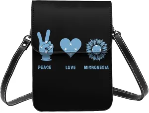 Peace Micronesia Micronesians Flag Small Crossbody Bag Is A Shoulder Bag Designed For Women And Girls Cell Phone Crossbody Wallet Purses With Card Slots Adjustable Strap