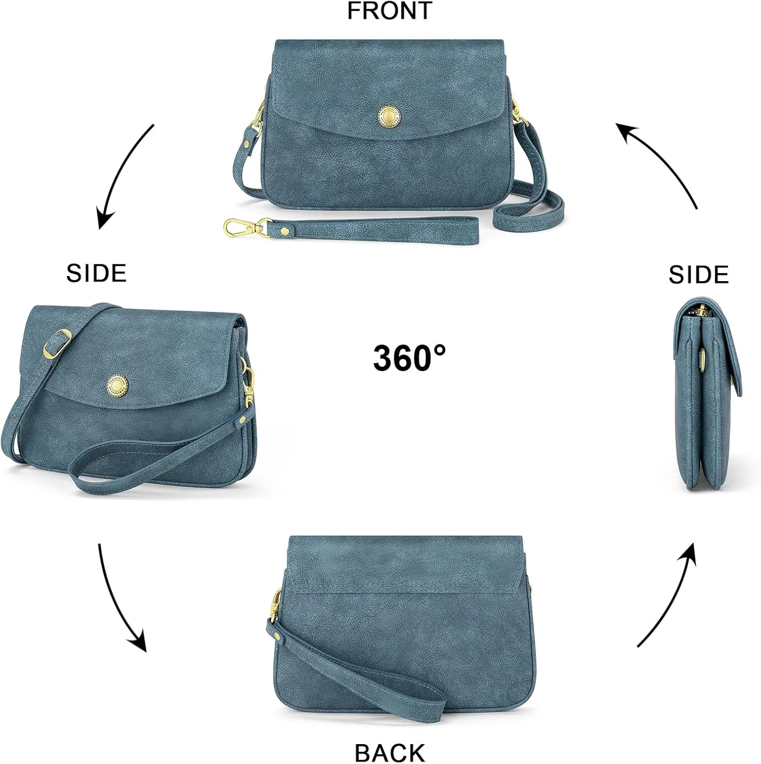 Peacocktion Crossbody Bag for Women Trendy Small PU Leather Cross Body Purse Shoulder Wristlet for Travel