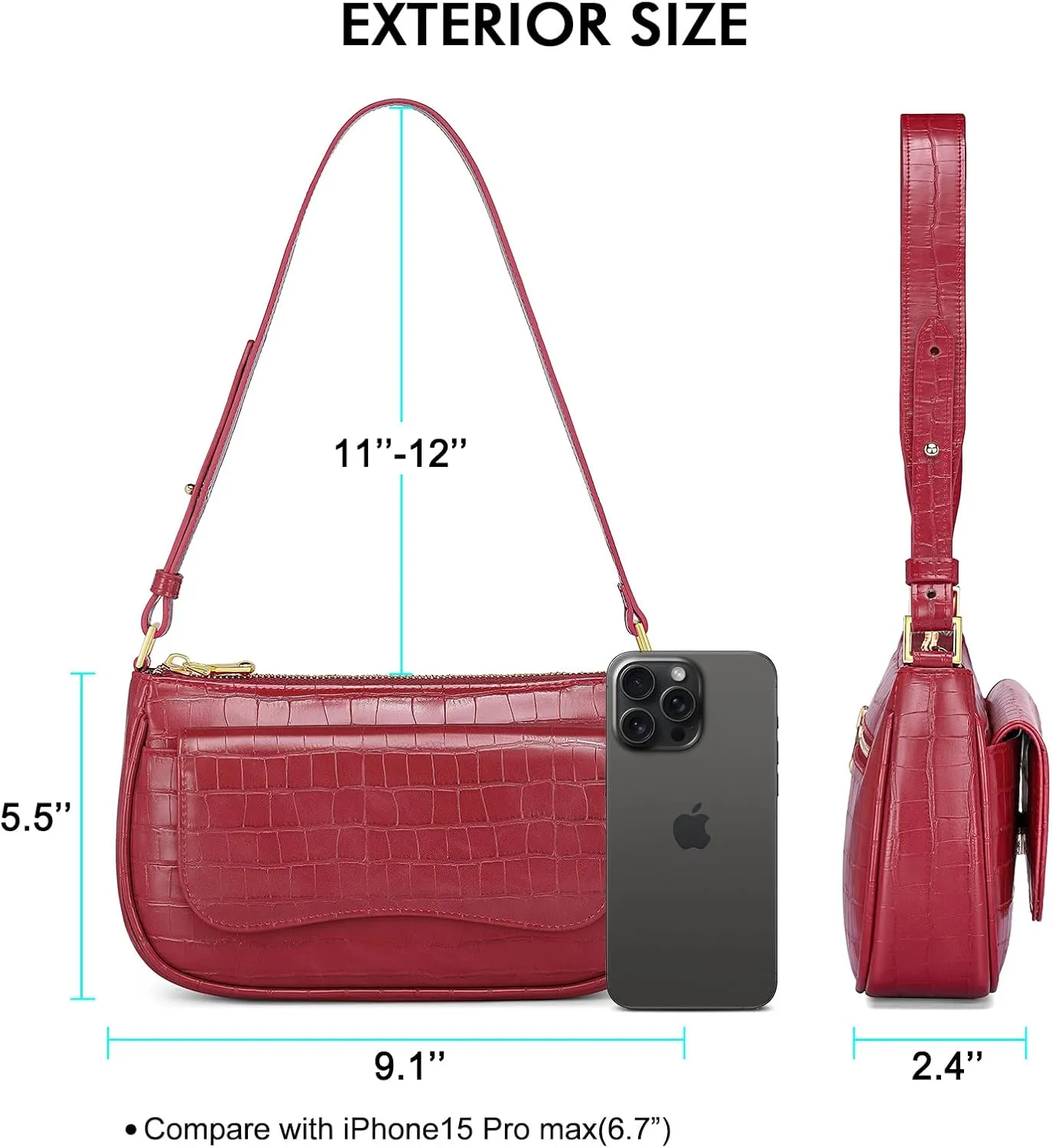 Peacocktion Shoulder Bag for Women Trendy Small Vegan Leather Crossbody Purses Handbags
