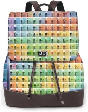 Periodic table of elements Leather Backpack for Women-Stylish Bolsos Para Mujeres for Work, Travel & Style-Purses for Women