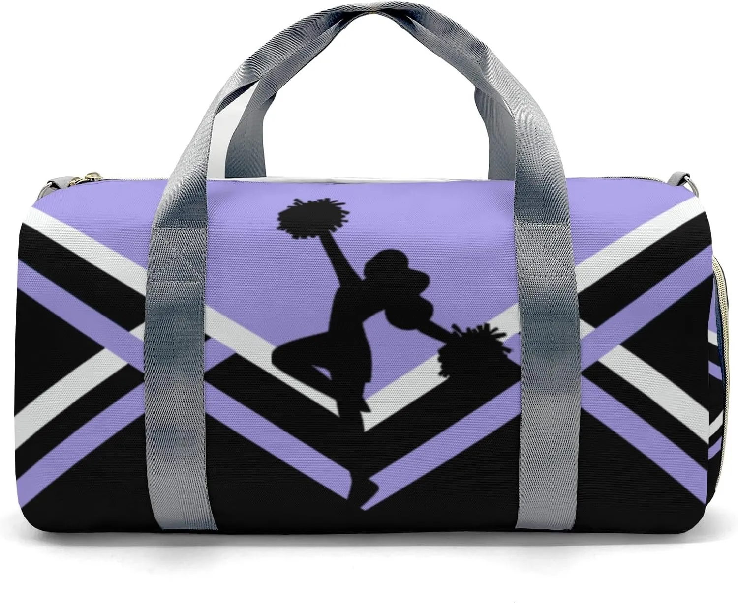 Personalized Gym Duffel Bag Light Purple Cheer Customized Dance Bag with Name Travel Bag for Women Men Weekend with Shoe Compartment